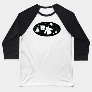 Winter weather snow lover cartoon illustration Baseball T-Shirt